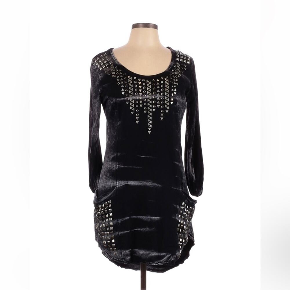 Hottees Couture whisker and stud‎ long sleeved cotton tee shirt dress, Large